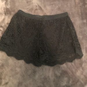 Black lace shorts